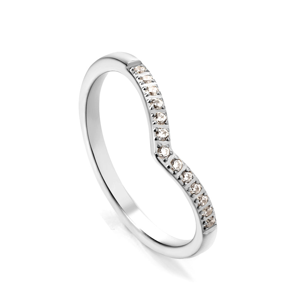 Hartvormige micro-set zirkonia ring