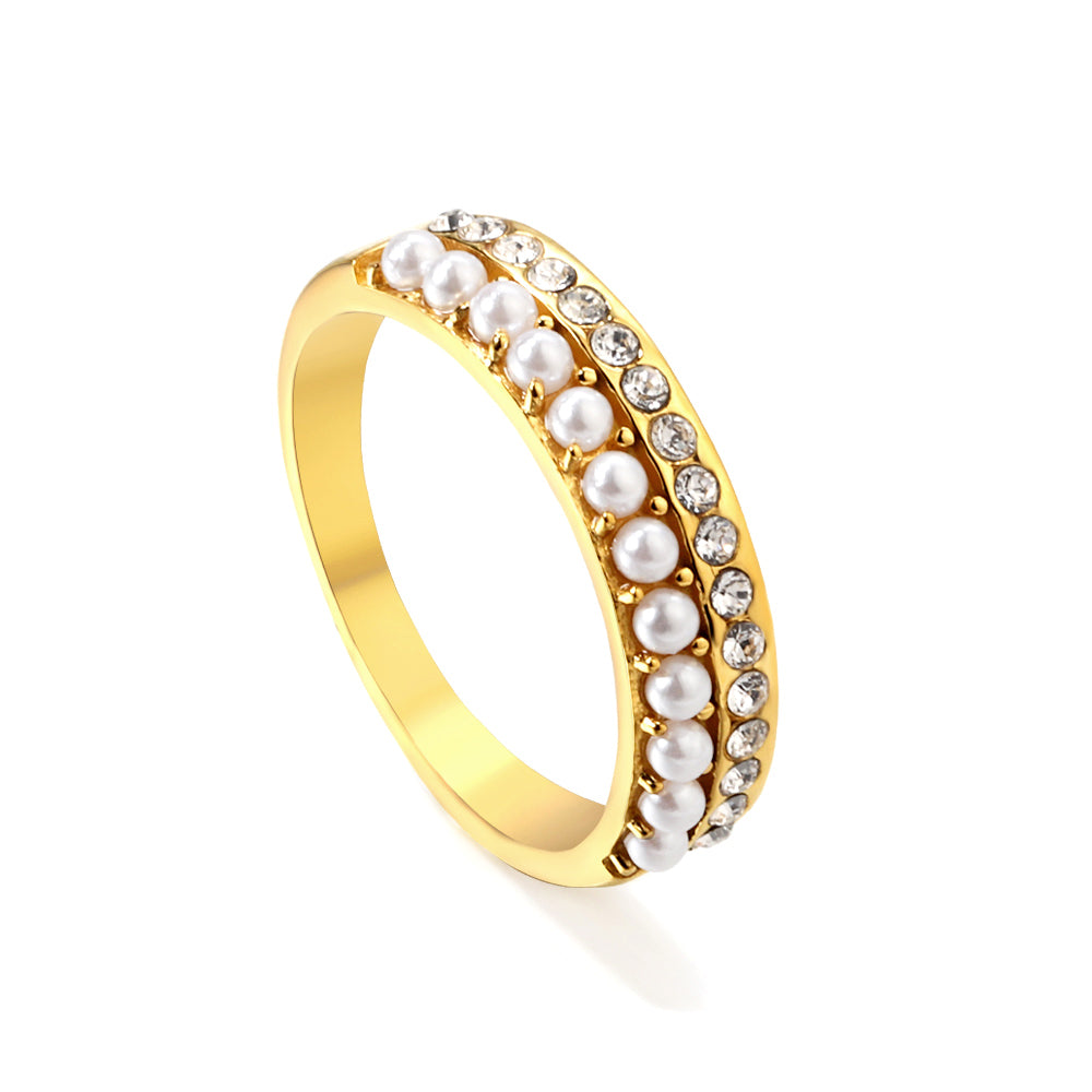 Bague ouverte avec micro-perles serties