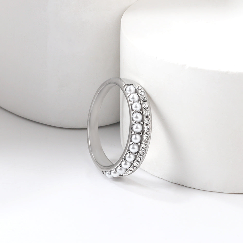 Micro-Set Parel Open Ring