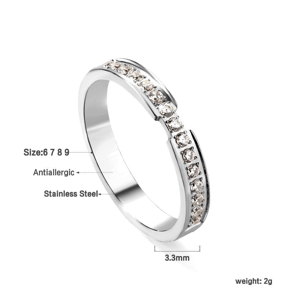 Ring met diamanten accent van goud en staal