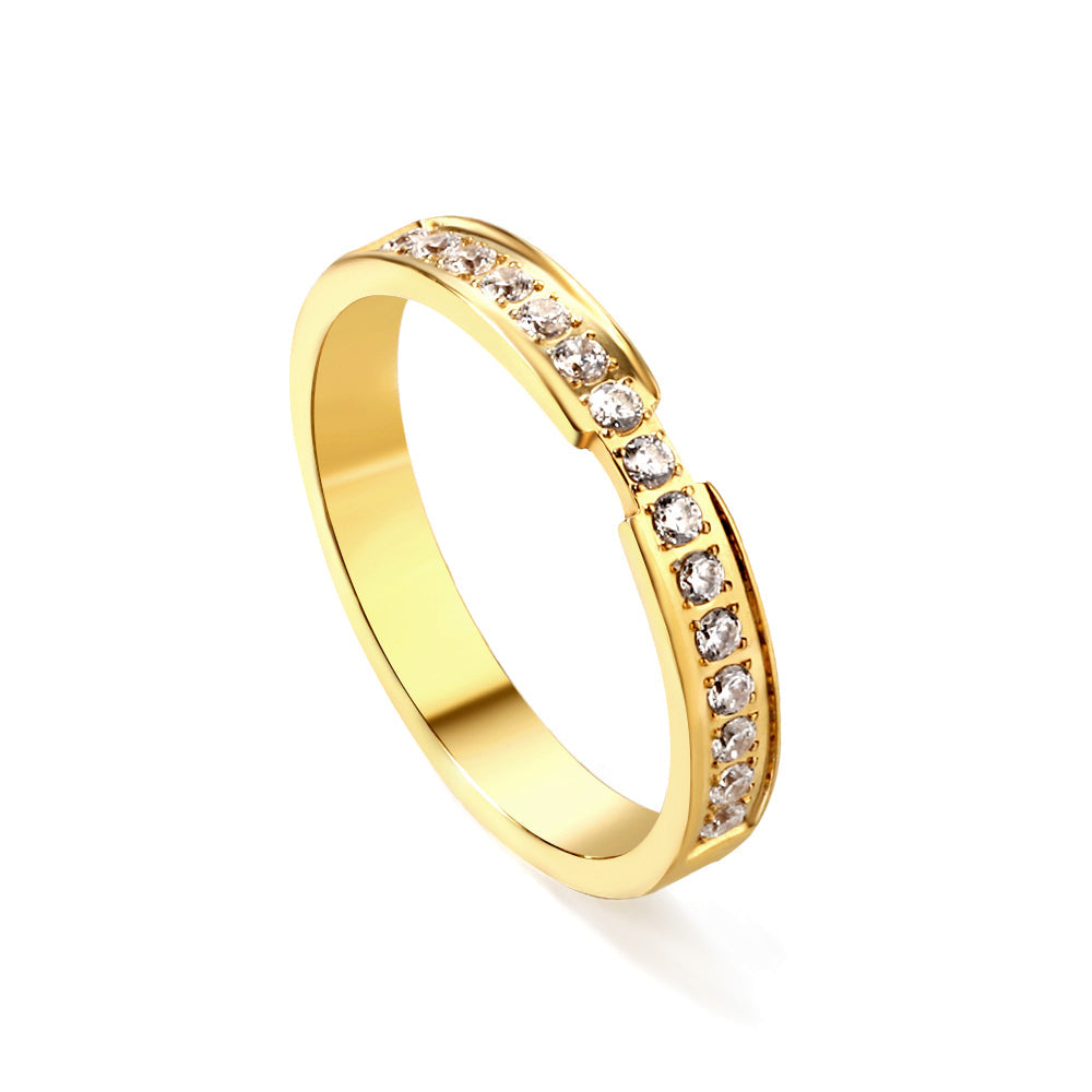 Ring met diamanten accent van goud en staal