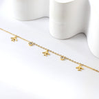 Cilindrische witte diamanten accentarmband 