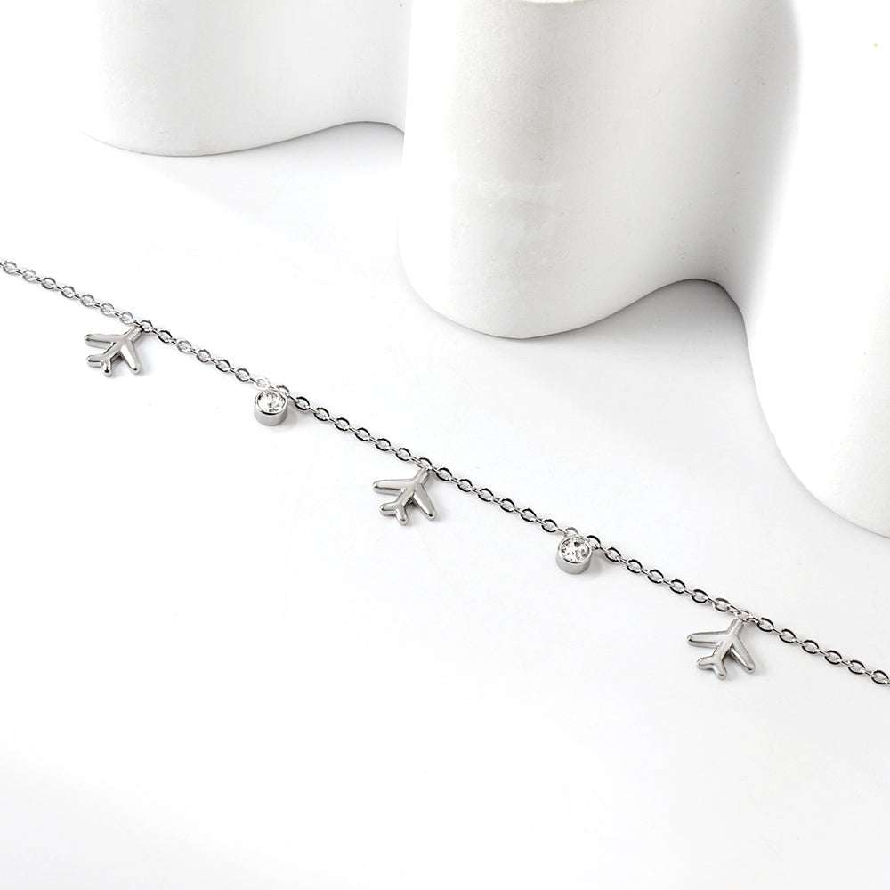 Cilindrische witte diamanten accentarmband 