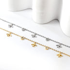 Cilindrische witte diamanten accentarmband 