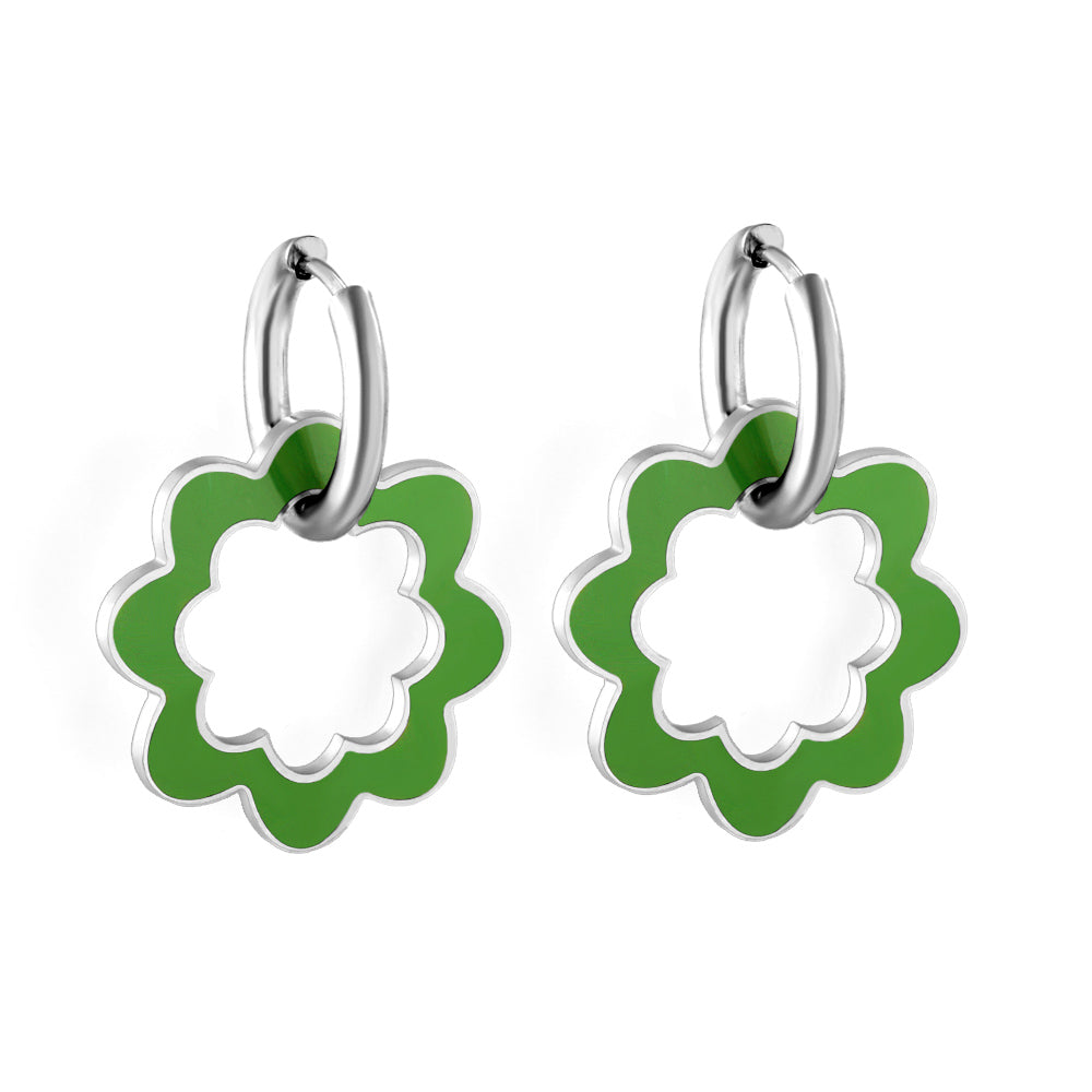 Holle krans cirkel oorbellen