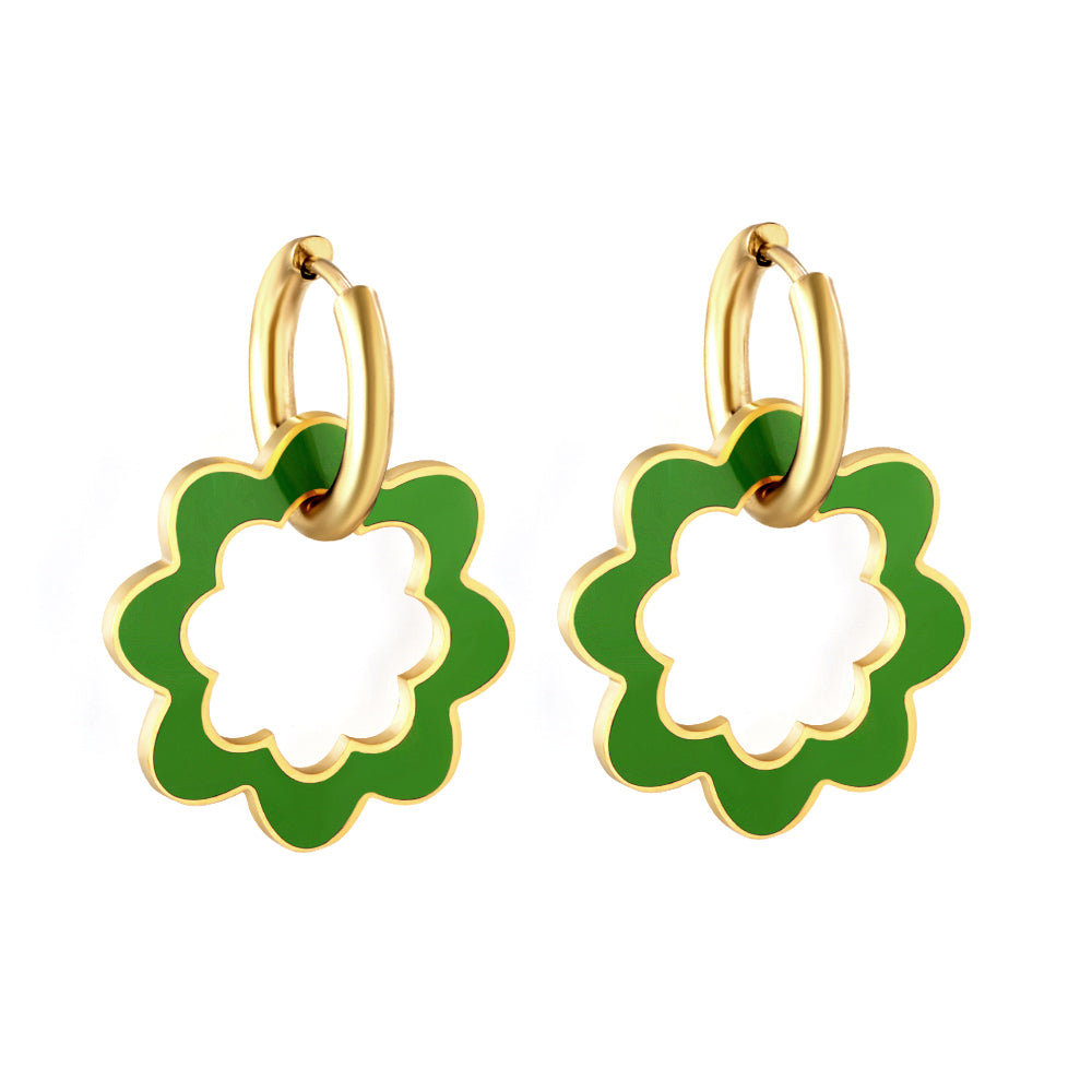 Holle krans cirkel oorbellen