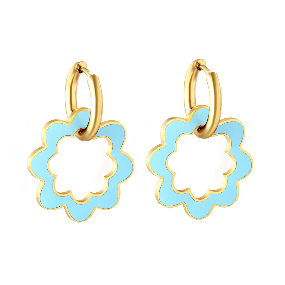 Holle krans cirkel oorbellen