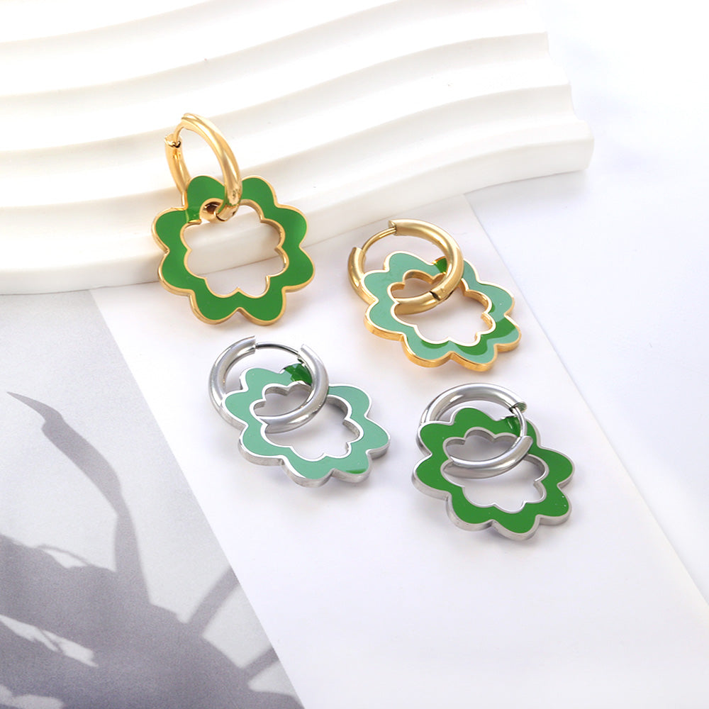 Holle krans cirkel oorbellen