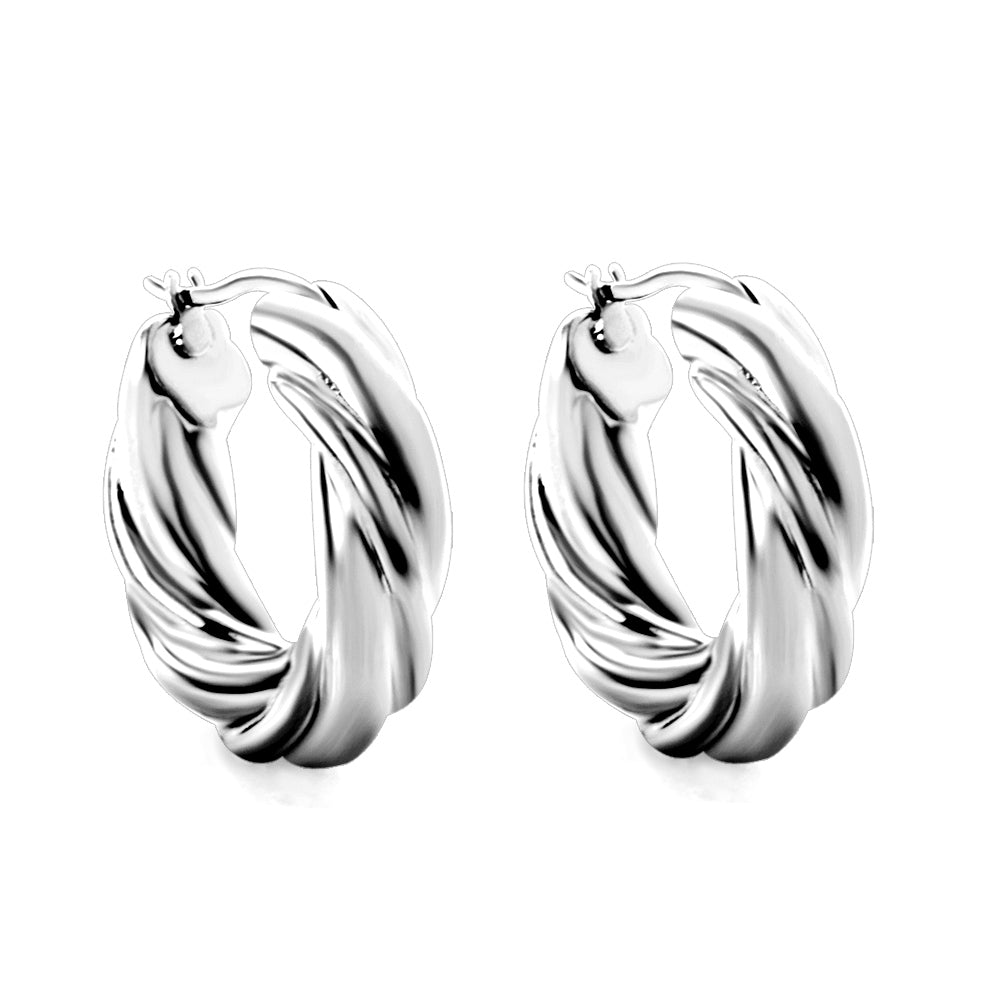Twisted Round Hoop Earrings