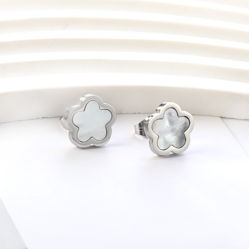 Perzikbloesem schelp oorbellen