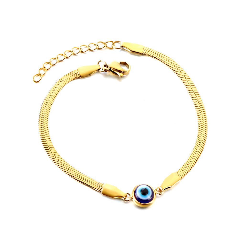 Donkerblauwe kattenoogsteen armband