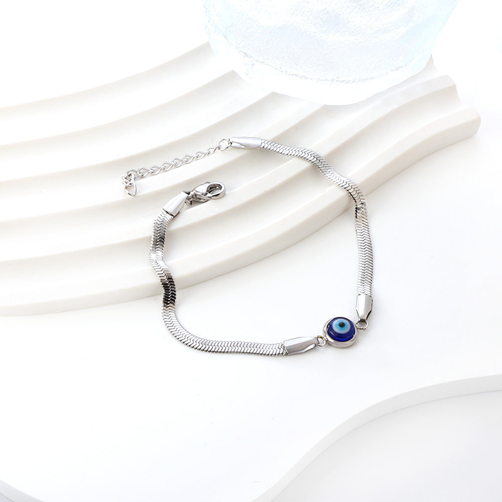 Donkerblauwe kattenoogsteen armband