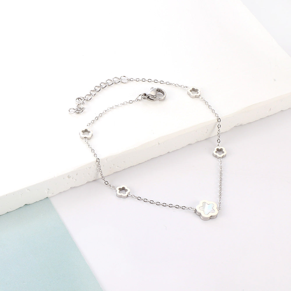 Perzikbloesem &amp; Witte Schelp Armband