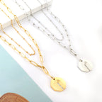 Zeshoekige diamanten dubbele ketting