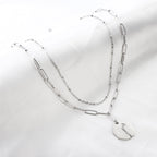 Zeshoekige diamanten dubbele ketting