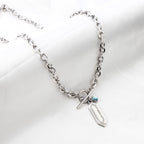 Ruit &amp; Meerblauwe Diamanten Hanger Ketting