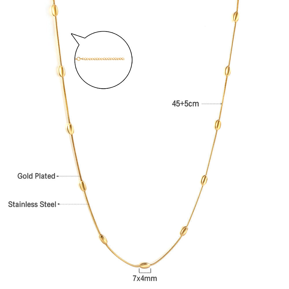 Minimalistische ketting van roestvrij staal met kralen