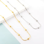 Collier minimaliste en acier inoxydable à perles