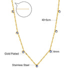 Gouden ketting met boze oog voor dames