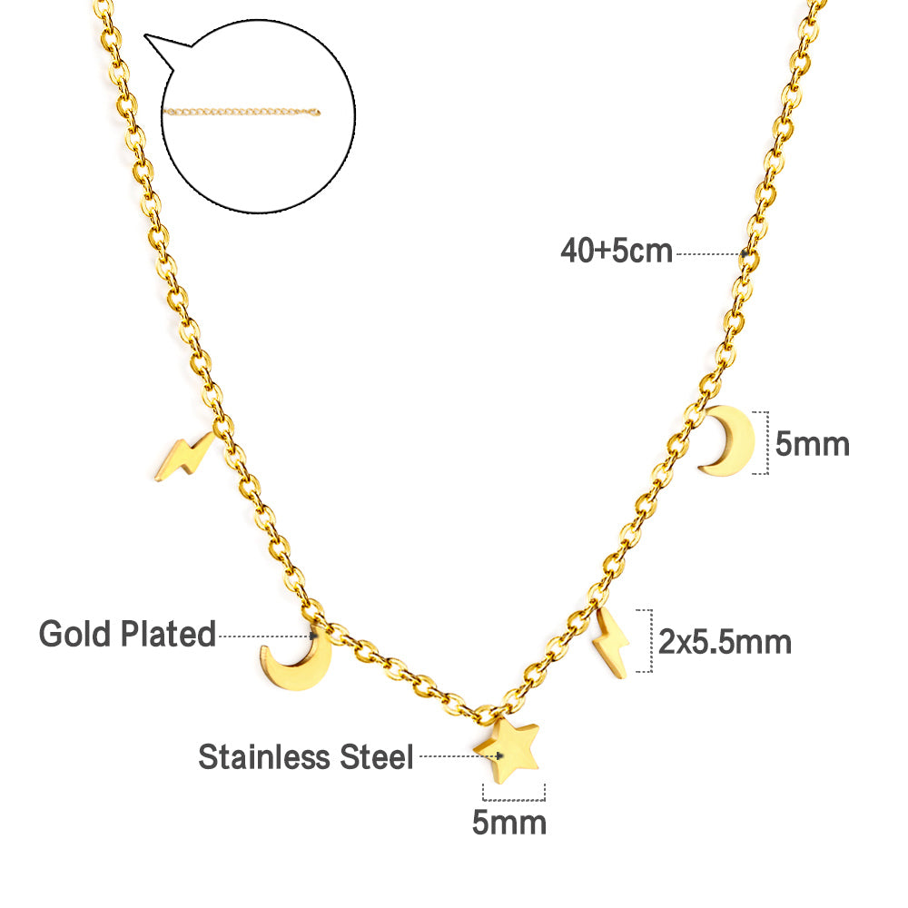 Star &amp; Moons Lightnings Accessoires Ketting
