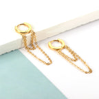 Cirkel dubbele ketting oorbellen