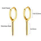 Cirkel met cilinder goudkleurige oorbellen