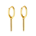 Cirkel met cilinder goudkleurige oorbellen