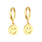 Smiley Face Circle Stud Oorbellen