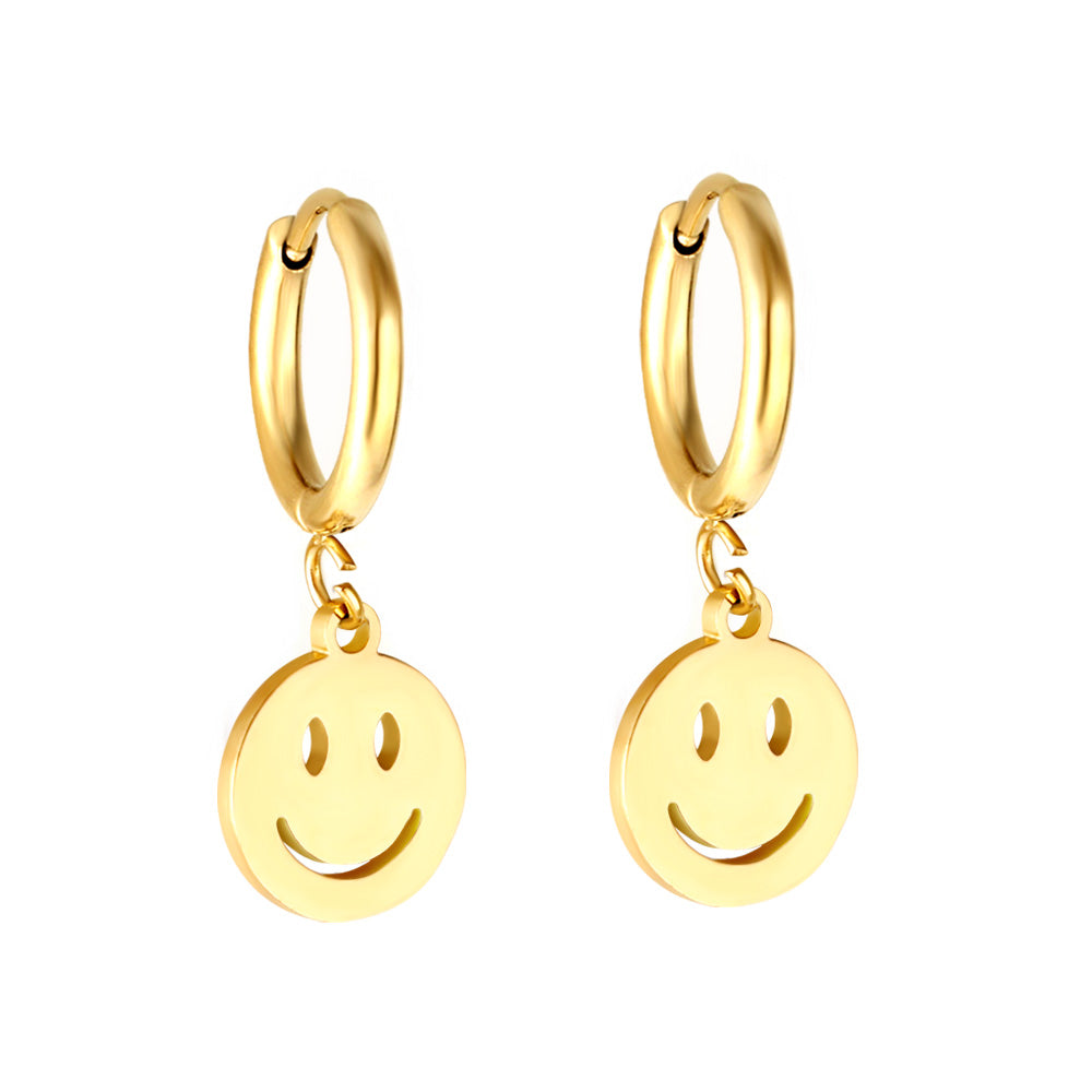 Smiley Face Circle Stud Oorbellen