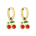 Boucles d'oreilles Cercle avec cerise rouge