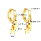 Oorbellen met cirkel, ster en bliksem