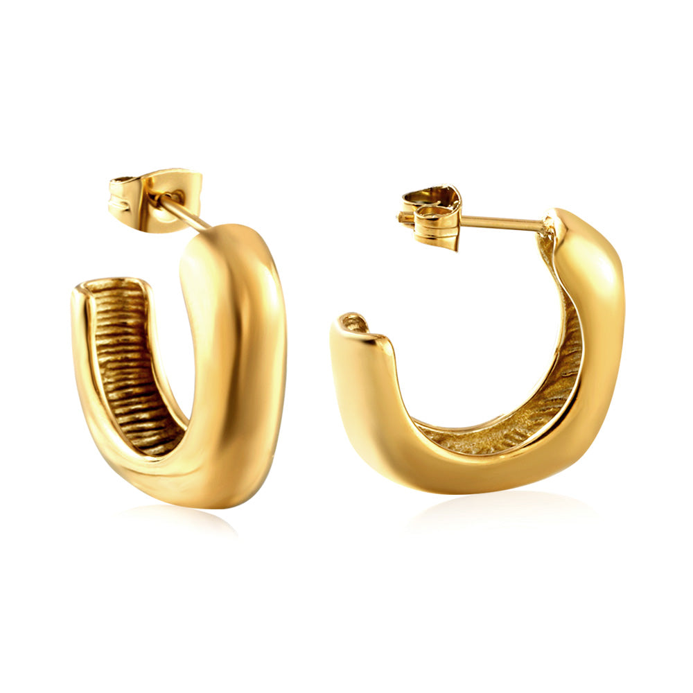 Open Square C Hoop Earrings