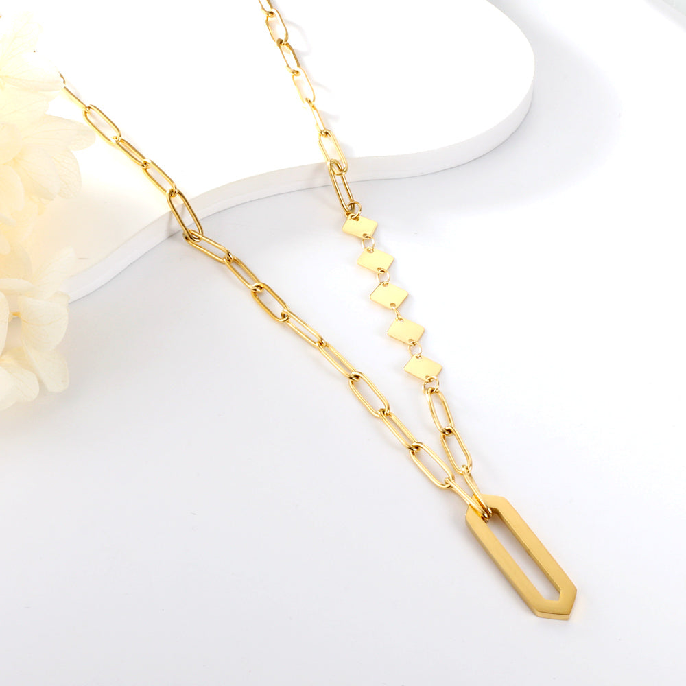 Ruit &amp; vierkante hanger ketting