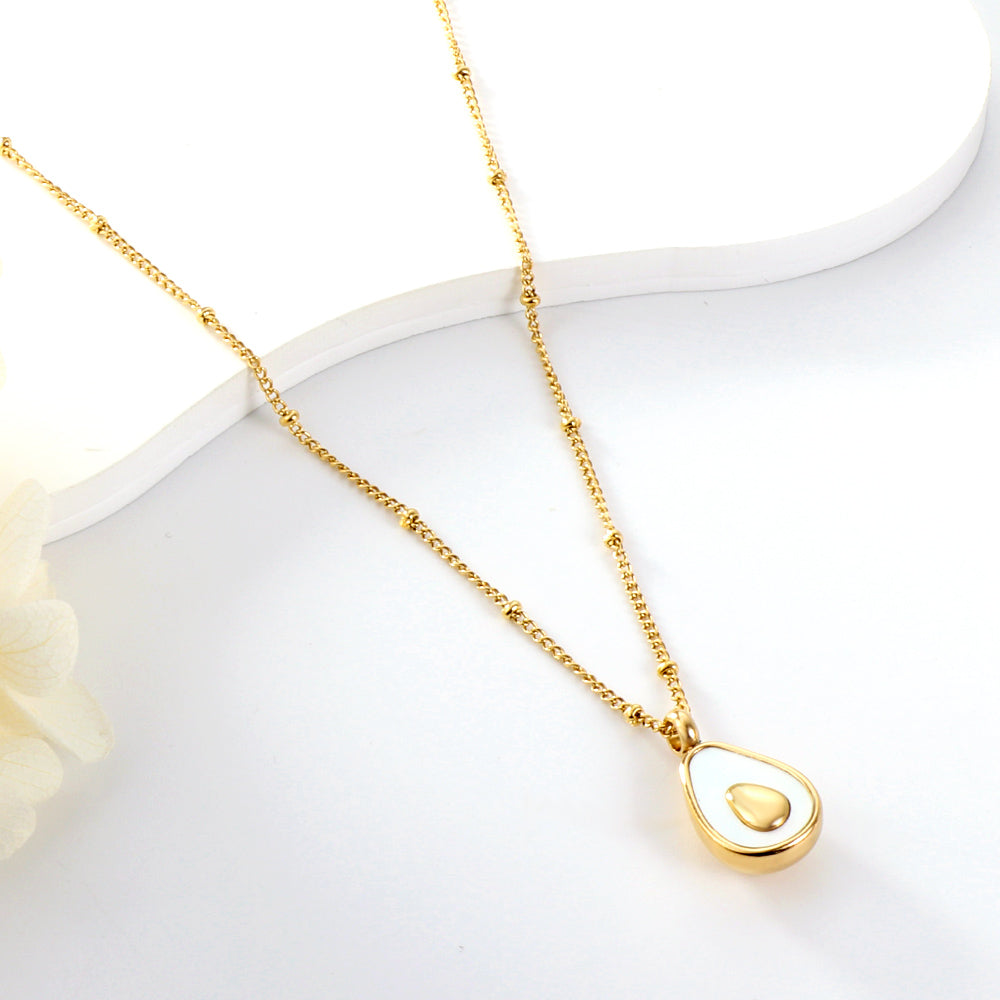 Ovale witte schelp hanger ketting