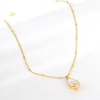 Ovale witte schelp hanger ketting