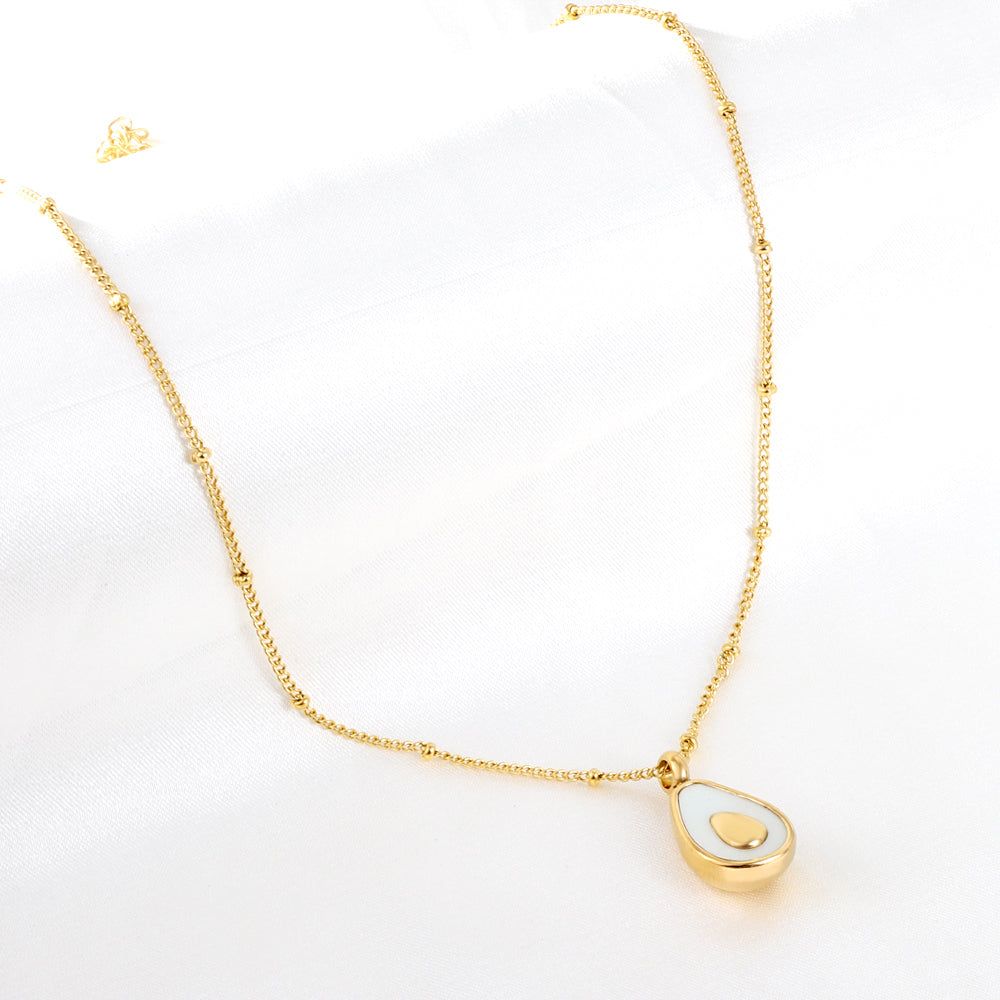 Ovale witte schelp hanger ketting