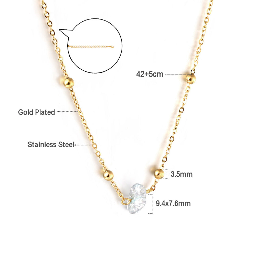 Collier pendentif en forme de zircon de couleurs mélangées