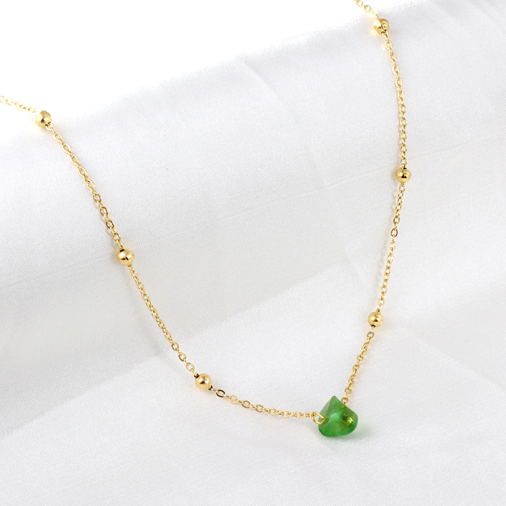 Ketting met hanger in de vorm van een zirkoon in gemengde kleuren