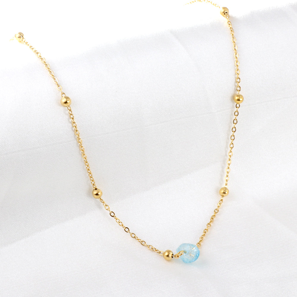 Collier pendentif en forme de zircon de couleurs mélangées