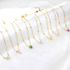 Collier pendentif en forme de zircon de couleurs mélangées