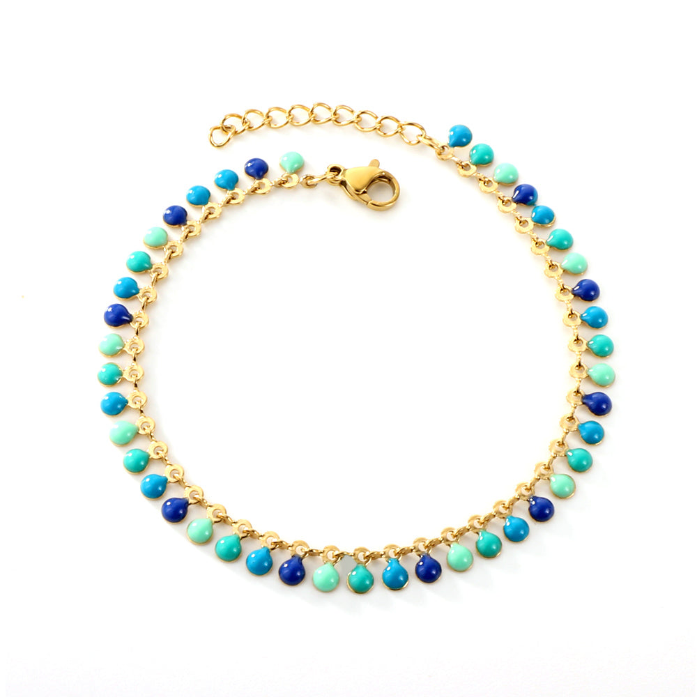 Kleurrijke ronde druppelolie armband