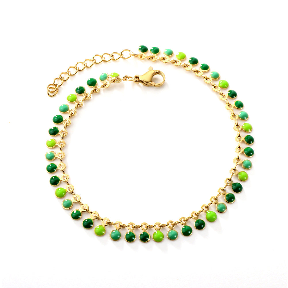 Colorful Round Drip Oil Bracelet