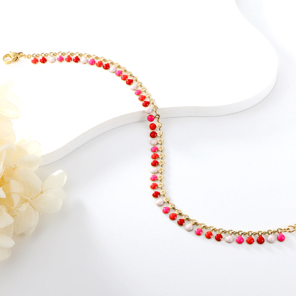 Colorful Round Drip Oil Bracelet