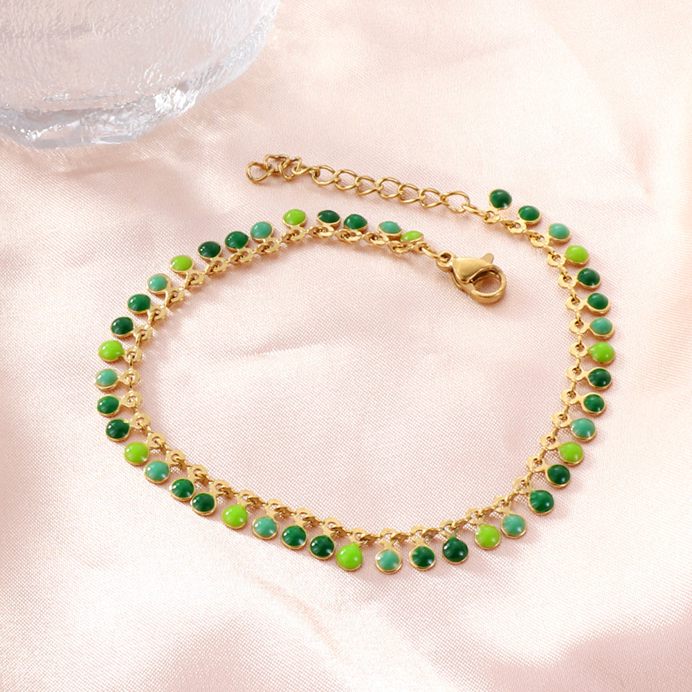 Colorful Round Drip Oil Bracelet