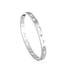 Stalen kleur diamant accent harde armband