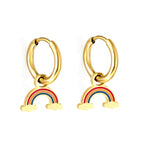 Boucles d'oreilles cercle avec arc-en-ciel de couleurs mélangées