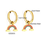Boucles d'oreilles cercle avec arc-en-ciel de couleurs mélangées