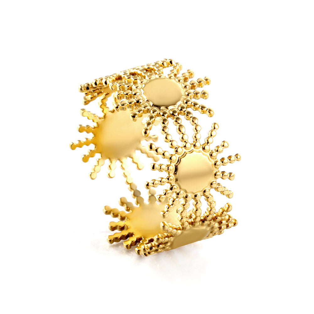 Gouden Zonnestralen Statement Ring