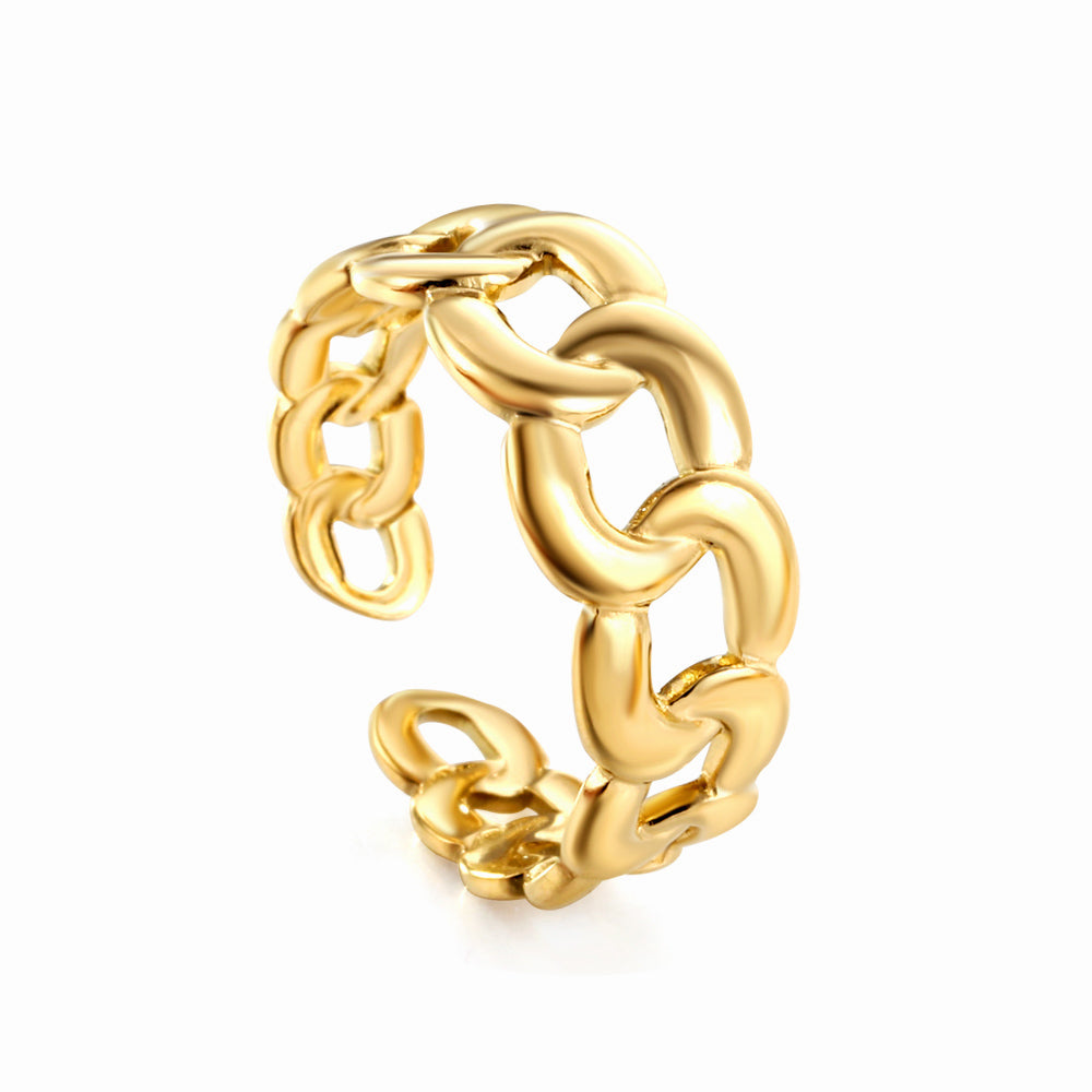 Goudkleurige statement ring met meerdere cirkels