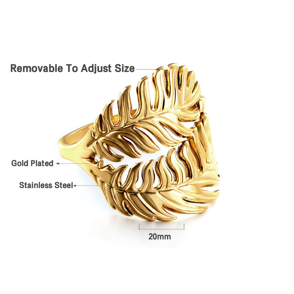 Dubbele laag veer gouden ring